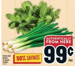 Marché Adonis Fresh mint bunch or green onions offer