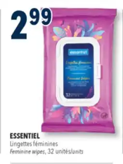 Familiprix ESSENTIEL Feminine wipes, 32 units offer