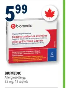 Familiprix BIOMEDIC Allergy, 25mg, 12caplets offer
