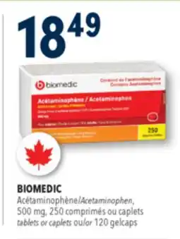 Familiprix Biomedic extra strength acetaminophen tablets for adults 250un offer