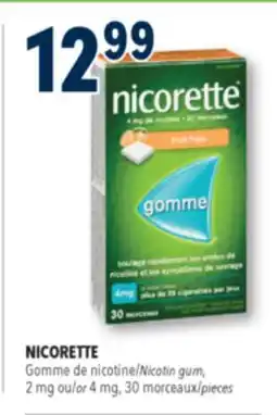 Familiprix NICORETTE Nicotin gum, 2mg or 4mg, 30 pieces offer