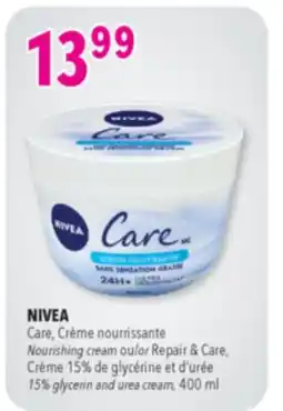Familiprix NIVEA, Nourishing cream or Repair & Care, 15% glycerin and urea cream, 400 ml offer