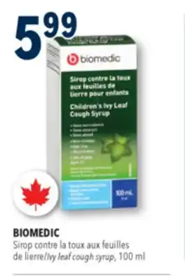 Familiprix Biomedic children's ivy leaf cough syrup 100ml offer