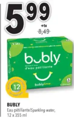 Familiprix BUBLY Sparkling water, 12x 355ml offer