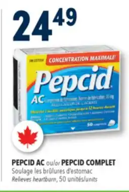 Familiprix PEPCID AC or PEPCID COMPLET Relieves heartburn, units offer