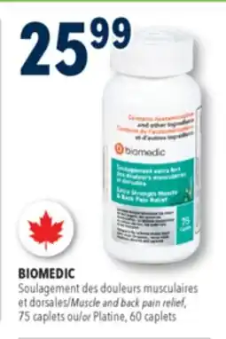Familiprix Biomedic extra strength muscle & back pain relief caplets 75un offer