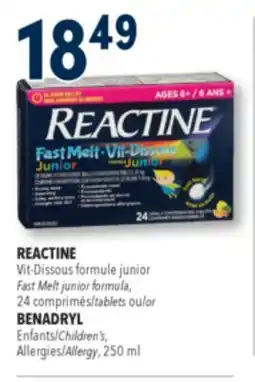 Familiprix Reactine junior fast melt fruit burst tablets 24un offer