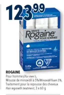 Familiprix ROGAINE For men's, Minoxidil foam 5%, Hair regrowth treatment, 3x 60g offer