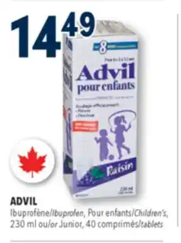 Familiprix Children's Advil ages 2-12 ibuprofen oral suspension grape 230ml offer