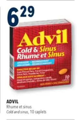 Familiprix Advil Cold & Sinus analgesic and decongestant non-drowsy caplets 10un offer