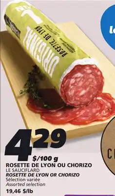IGA LE SAUCIFLARD ROSETTE DE LYON OR CHORIZO offer
