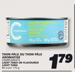 IGA COMPLIMENTS LIGHT TUNA OR FLAVOURED LIGHT TUNA offer