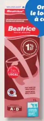 IGA BEATRICE CHOCOLATE MILK offer
