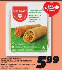 IGA SUMM! GYOZA DUMPLINGS OR SPRING ROLLS offer