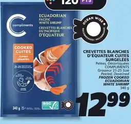 IGA COMPLIMENTS FROZEN COOKED ECUADORIAN offer