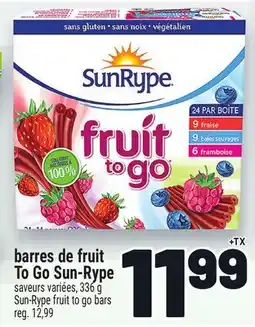 Metro BARRES DE FRUIT TO GO SUN-RYPE | SUN-RYPE FRUIT TO GO BARS offer