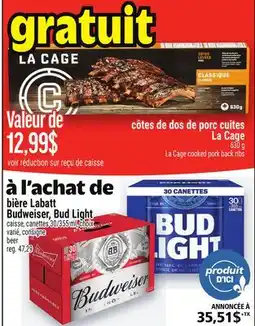 Metro À L'ACHAT DE BIÈRE LABATT BUDWEISER, BUD LIGHT | BEER offer
