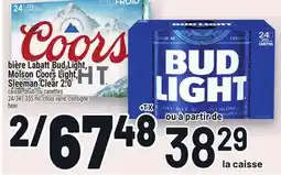 Metro BIÈRE LABATT BUD LIGHT, MOLSON COORS LIGHT, SLEEMAN CLEAR 2.0 | BEER offer