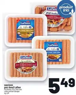 Metro SAUCISSES PORC-BOEUF LAFLEUR | LAFLEUR PORK-BEEF SAUSAGES offer