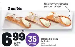 Metro CANNOLIS À LA CRÈME DE RICOTTA | RICOTTA CREAM-FILLED CANNOLI offer