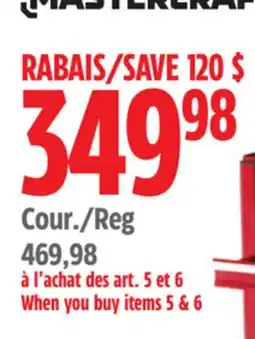 Canadian Tire MASTERCRAFT offer