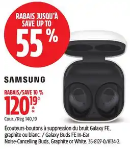 Canadian Tire Samsung Galaxy Buds FE In-Ear Noise-Cancelling Buds, Graphite or White offer