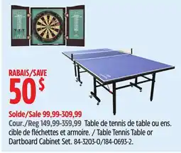 Canadian Tire EastPoint Table Tennis Table or Dartboard Cabinet Set offer