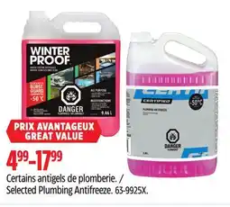 Canadian Tire Selected Plumbing Antifreeze offer