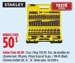Canadian Tire Stanley Chrome Socket Set offer