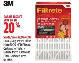 Canadian Tire 3M Filtrete Micro 1000MPR Filter offer
