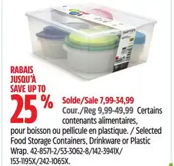 Canadian Tire Selected Food Storage Containers offer