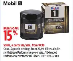 Canadian Tire Mobil 1 Extended Performance Synthetic Oil Filters offer
