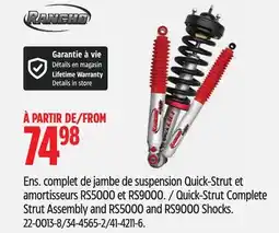 Canadian Tire Rancho Quick-Strut Complete Strut Assembly and RS5000 and RS9000 Shocks offer