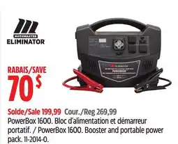 Canadian Tire MOTOMASTER PowerBox 1600 Booster and portable power pack offer