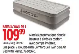 Canadian Tire Double-High Comfort Cell Twin Size Air Bed with Pump offer