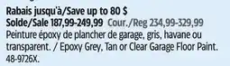 Canadian Tire Epoxy Grey, Tan or Clear Garage Floor Paint offer