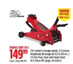 Canadian Tire Big Red 3.5-Ton Floor Jack with Quick Start offer