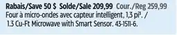 Canadian Tire 1.3 Cu-Ft Microwave with Smart Sensor offer