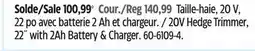 Canadian Tire Certified 20V Cordless Battery-Powered Hedge Trimmer offer