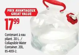 Canadian Tire Collapsible Water Container offer