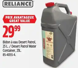 Canadian Tire Reliance Desert Patrol Water Container, 23L offer