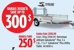 Canadian Tire Stirling 5 x 7´ Galvalume Plus Utility Trailer offer