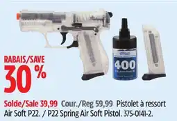 Canadian Tire Walther P22 Spring Air Soft Pistol offer