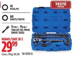 Canadian Tire Mastercraft Socket Set, SAE / Metric, CRV, Nickel-Chrome Plating, 41-pc offer