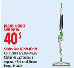 Canadian Tire Selected Steam Mops offer