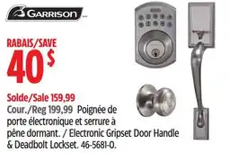 Canadian Tire Garrison Electronic Gripset Door Handle & Deadbolt Lockset offer