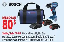Canadian Tire Bosch 18V Brushless Compact 1⁄2˝ Drill/Driver Kit offer