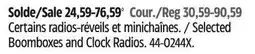 Canadian Tire Selected Boomboxes and Clock Radios offer