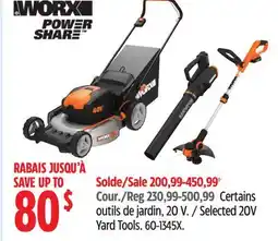 Canadian Tire Worx Selected 20V Yard Tools offer