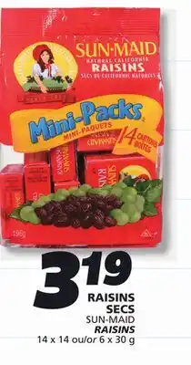 IGA SUN-MAID RAISINS offer